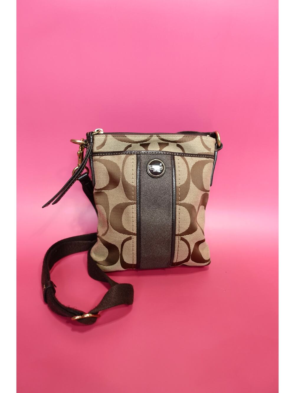 Coach Brown Monogram Crossbody